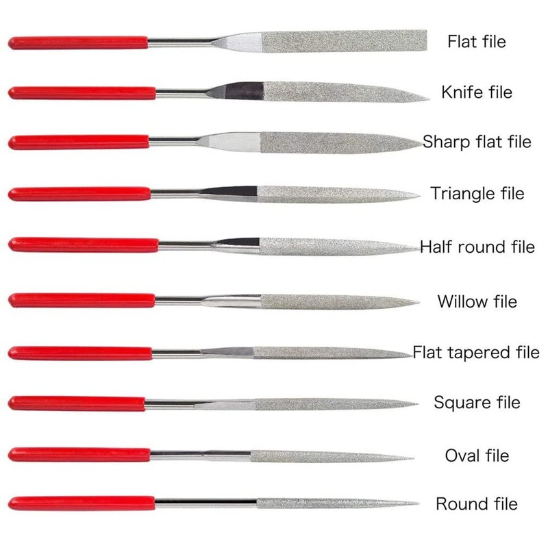 Mesee 10 Pieces Mini Diamond Needle File Set 150 Grit