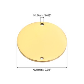 PATIKIL 25 mm Steel Plate, Pack of 4 Metal Stamping Blanks Tags Circle Round Metal Plate Impact Stainless Steel for Laser Engraving Stamping Craft Name Plate, Golden