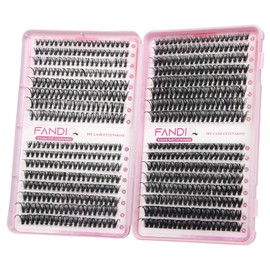 Natural Lash Clusters Wispy Cluster Eyelash Extensions 640PCS Individual Lashes 8-16mm D Curl DIY Lash Extension Natural Look Soft Comfortable Eyelash Clusters with Thin Band(C01)