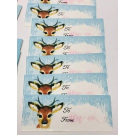 48 Vintage Christmas Self Stick Gift Tags