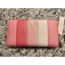 Victoria's Secret Pink Stripe Zipper Puffer Wallet New with Tags