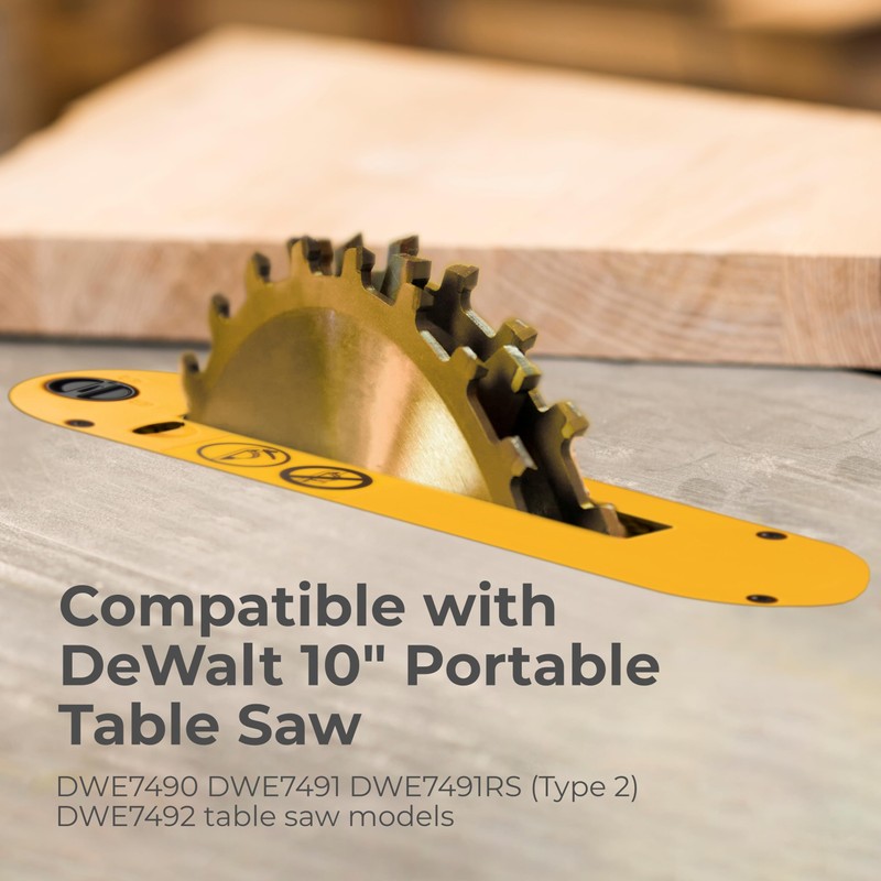 TonGass Dado Throat Plate Compatible with DeWalt 10" Portable Table