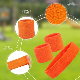 Neon Sweatbands Set – 80s Retro Headband & Wristbands | Sports Sweatband for Men & Women | Gym, Workout, Running, Tennis, Cycling, Basketball, Yoga & Fancy Dress Accessories (Hot Pink, One Size)