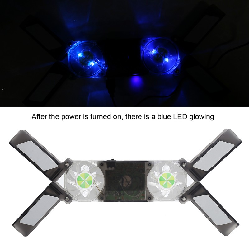Laptop Cooler Pad Dual Fan Light Emitting Notebook Speaker Foldable
