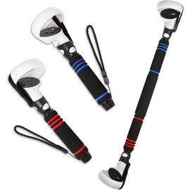 VR  Handle Attachments for Oculus/Meta Quest 2 Handles,2 in 1 Upgraded Multipurpose VR Dual/Long Stick Handle Extension Grips for Quest 2 Controllers Playing BeatSaber