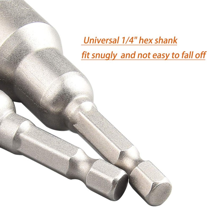 Saipor 5pcs Power Screwdriver Nut Driver Bit Set Sizes 13mm