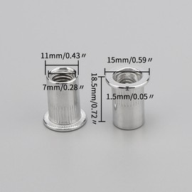 Unxuey 100PCS M8 Aluminium Alloy Rivet Nuts Knurled Flat Head Rivnuts Threaded Insert Rivet Nut