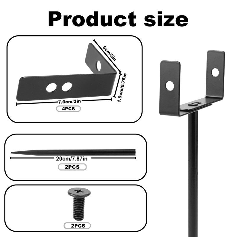 Lyreh 2pcs Rainwater Downspout Bracket, Heavy Duty Galvanized Iron Adjustable