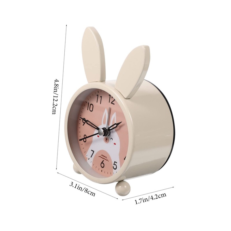 ULTECHNOVO Adorable Luminous Rabbit Shape Clock Silent Desktop Decorative Alarm