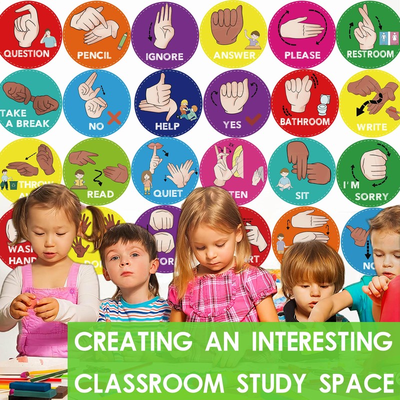 ASL Classroom Hand Signal Cards - 36 Classroom Hand Signal
