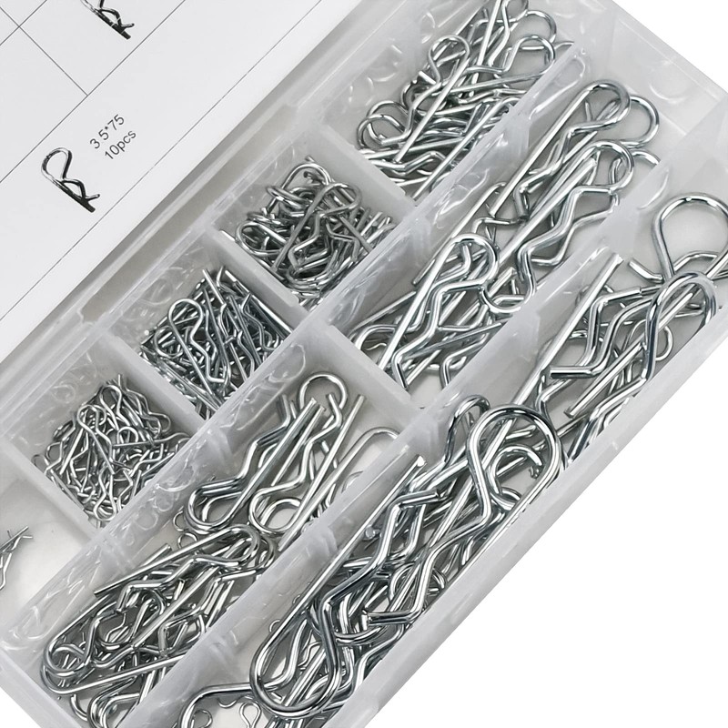180 Pcs Cotter Pins Assortment Kit, 8 Sizes Stainless Steel