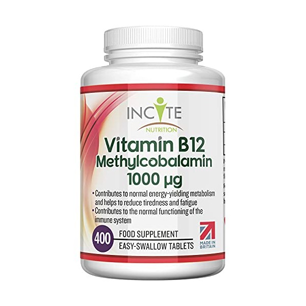Vitamin B12 1000mcg | Methylcobalamin 400 Easy Swallow Vegan Tablets (12+ Month’s Supply) | High Strength Quality Vitamin B12 | Suitable for Vegetarian (Vitamin B12)