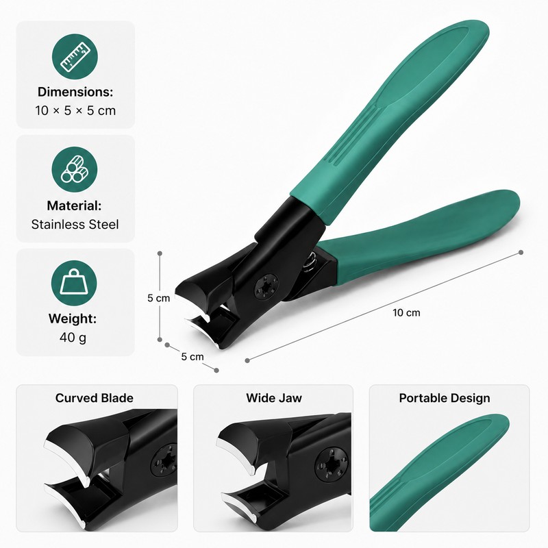 Wide-Jaw Stainless Steel Nail Clipper for Thick Nails – Sharp