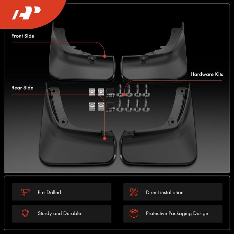 A-Premium Set of 4PCS Mud Flaps Splash Guards Mudflaps Mudguards