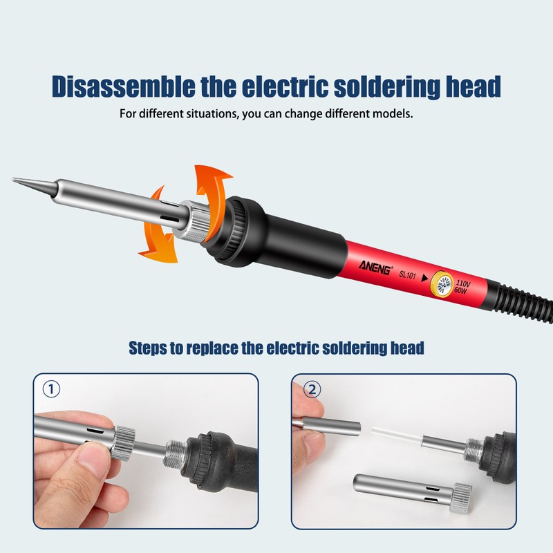 ANENG SL101 60W Electric Soldering Iron Kit 6-Level Adjustable Temperature