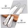 FOMIYES 2pcs Stainless Steel Handheld Shoehorns Compact Shoe Lifter Tools