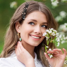 Braided Hair for Women, Cute Hair, Sparkling Braided Hair Accessories for Women Girls, Rhinestone Flower Hair Clip