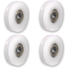 Atoplee 4 Round Groove Nylon Pulley Wheels for Slide Gate Angle Bar 2 Drawers