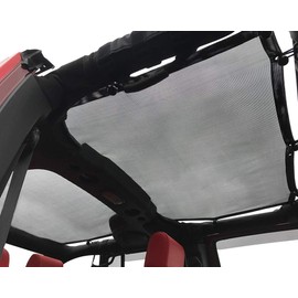 Shadeidea JK Sun Shade Top Compatible with Jeep Wrangler JKU Top Sunshade Soft Mesh Roof Cover (2007-2018)- Wind Noise UV Blocker -10 Year Warranty -4 Door -Black -Front&Rear (1 Piece)