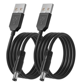 2 Pack 5V USB Charging Cable for FOREO Luna Series Facial Cleanser, Electric Toothbrush Charger Cord for Fairywill, Sonic, Initio, Dnsly, Bitvae, DC 5V USB Cable for Hatch Baby Rest Mini (5FT, Black)