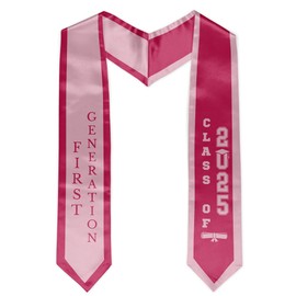 First Generation Graduation Stole 2025, First Gen Graduation Sash for High School College Graduates (Pink)