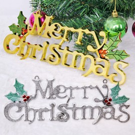Xmas Porch Plaque Decorative Glittery Merry Christmas Sign: 12Pcs Winter Wall Signs Xmas Tree Hanging Plaque Board for for Christmas Party Decorations Xmas Ornaments Wooden Welcome Sign