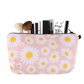 ShiQiao Spl Daisy Makeup Bag For Daughter Granddaughter Birthday Christmas Gifts For Friend Flower Cosmetic Bag Travel Toiletries Pouch With Zipper For Women Daisy Floral Cosmetic Makeup Pouch