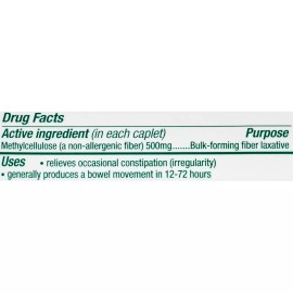 Citrucel Caplets Fiber Therapy for Occasional Constipation Relief, 100 Ct