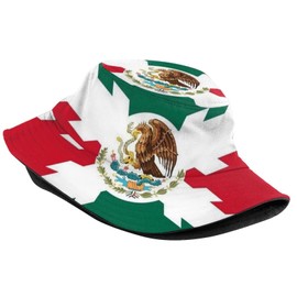 Cute Mexico Mexican Flag Bucket Hats Summer Travel Beach Sun Hat Packable Outdoor Mexican Fisherman Cap Unisex