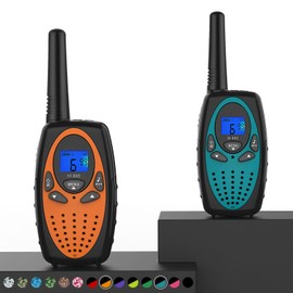 Topsung Walkie Talkies Long Range,M880 FRS Two Way Radio for Adults with Mic LCD Screen/Resistance Wakie-Talkies with Noise Cancelling for Men Women Outdoor Adventures Cruise Ship (Blue and Orange)