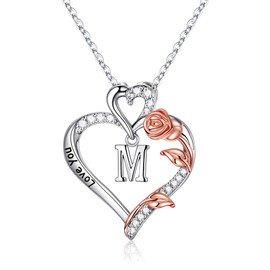 M MOOHAM Necklaces for Women- Initial Necklaces for Women Heart M Necklaces for Gifts Trendy Stuff Necklcaes for Jewelry for Women