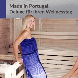 Lashuma Oslo Men's Sauna Towel XXL 85 x 200 cm Bath Towel Blue - Dark Blue Stripes