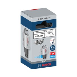 Bosch 1 x Pro Sheet Metal Power Change Plus Hole Saw (for Stainless Steel Sheets, Steel Sheets, Diameter 33 mm, Professional Accessories Drill/Screwdriver)