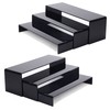 ANDGOO 6Pcs Large Acrylic Risers, Black Rectangular Showcase Collectibles Display