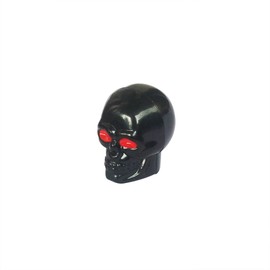 Yuauy Skull Style Shape Tires Valve Stem Caps Antirust Copper Core for Motorcycle Bike Car, 4 PCs Black and 4 PCs Silver (Total 8 PCs)