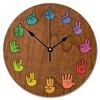 godblessign American Sign Language Clock ASL Rainbow Hand Wooden Wall