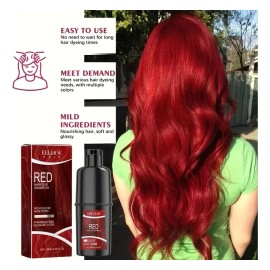 Champú Para Teñir El Cabello Rojo, Tinte Instantáneo, Fácil