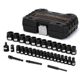 Mayouko Bolt Extractor Set, 34-Piece Bolt and Nut Remover Set, 1/4"&3/8" Drive Remover Tool with Adapters, CR-MO Steel Bolt Extractor Set for Removing Damaged Rusted Bolts, Nuts and Screws