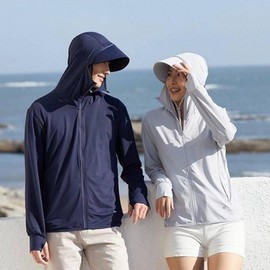 LN Kaisi Ice Cool UV Protection Hooded Rash Guard Swim Top Hooded Rash Guard (Women's Gray 2XL)