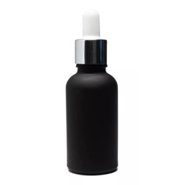 Meliars Gotero 50 Ml Frasco Negro Matizado Bulbo Plata (10 Pzs)