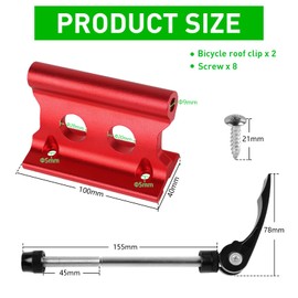 SUPAWAY 2 Stück Fahrrad Gabelhalterung, Vorderradgabel Fester Clip, Gabelbefestigungshalterung Aluminiumlegierung Fahrradgabelhalterung mit Schnellspanner Zubehör für Transport Reisen Outdoor (Rot)