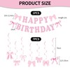 YSJCHEBS 1 Piece Happy Birthday Pull Flag, 7 Pieces Ribbon
