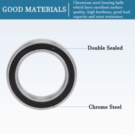 QUARKZMAN 6701-2RS 12 x 18 x 4 mm Ball Bearings x 10 Pieces Chrome Steel for Machines Tools DIY Projects Double Sealed