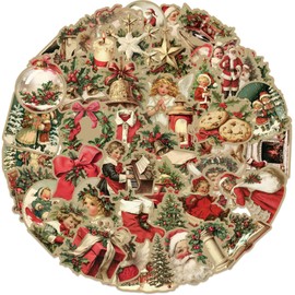 50PCS Retro Christmas Theme Stickers for Kids, Vinyl Waterproof Holiday Stickers, Vintage Holiday Gifts for Kids and Teens, Xmas Party Favorite (Xmas)