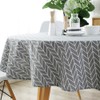Round Tablecloth, 47/59 in Cotton Linen Fabric Circular Table Cover
