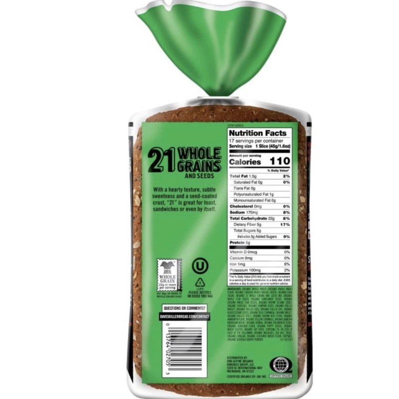 DAVE's KILLER BREAD ORGANIC 3 PK of DAVE'S KILLER BREAD
