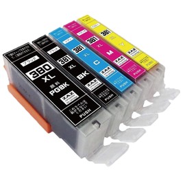 BCI-381XL + 380XL/5MP Compatible Ink BCI-381XL (BK/C/M/Y) + 380XL, 5 Color Multi-Pack, BCI-381XL, BCI-380XL, Large Capacity Type, IC Chip Included, Remaining Capacity Displayable (380-5-1)