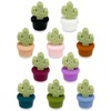 HIZEMLK 10PCS 3D Flower Pot Silicone Beads, Light Green Cactus