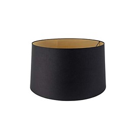 QAZQA Modern Cotton Lampshade Black 45I50I28 with Gold I Brass Interior