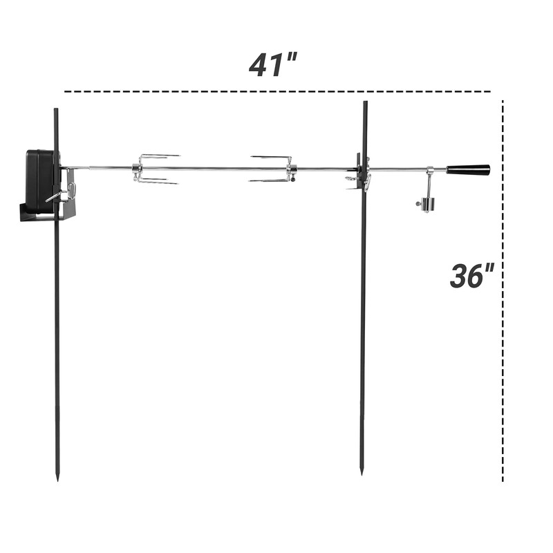 onlyfire Barbecue Rotating Cordless Dual Post Open Fire Spit Rotisserie
